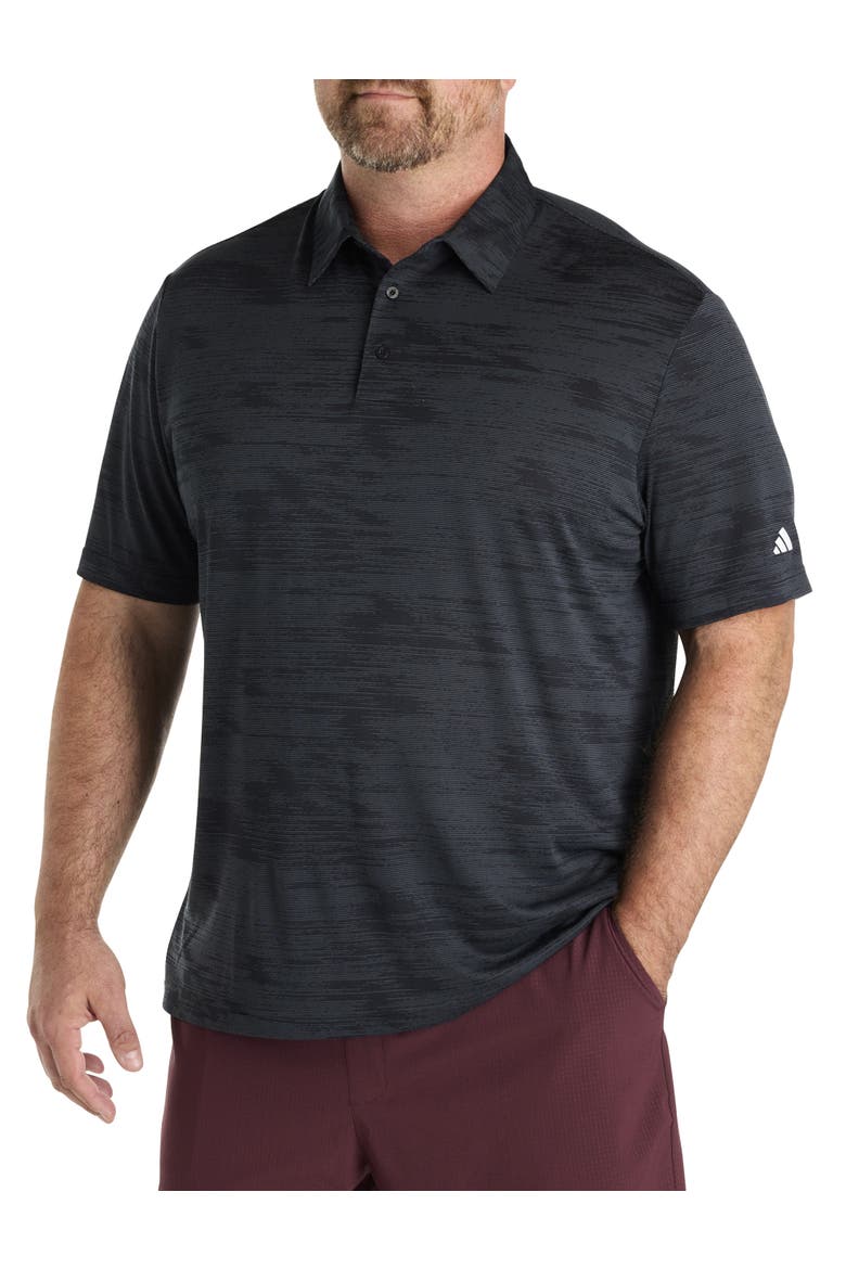 Big & Tall Ultimate Textured Stripe Polo Shirt, Main, color, BLACK