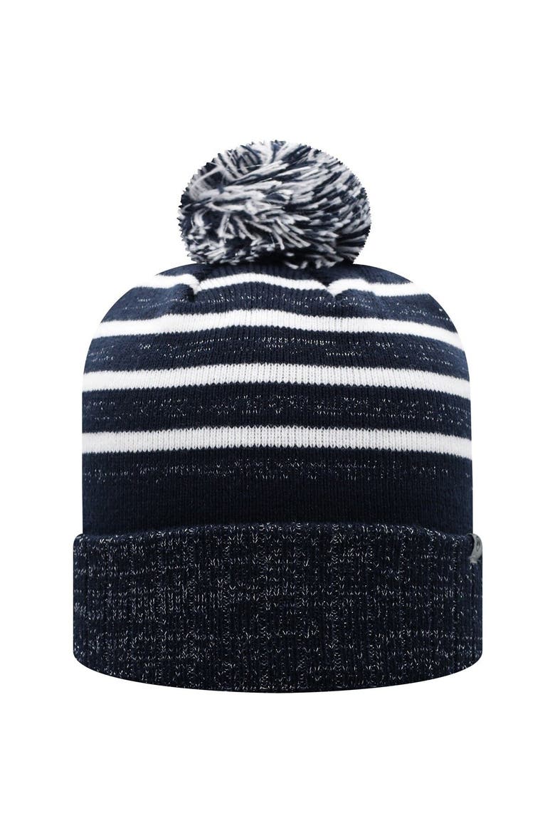 Women's Top of the World Navy Auburn Tigers Shimmering Cuffed Knit Hat with Pom, Alternate, color, Navy