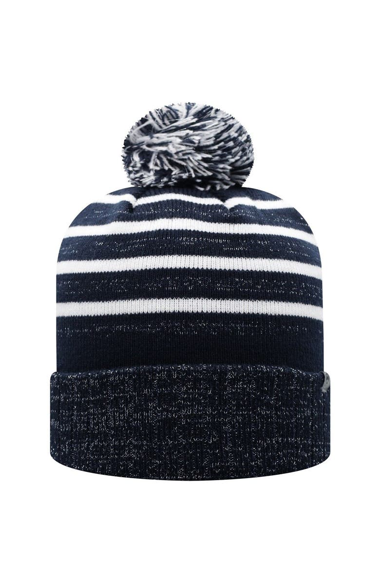 TOP OF THE WORLD Women's Top of the World Navy Auburn Tigers Shimmering Cuffed Knit Hat with Pom, Alternate, color,