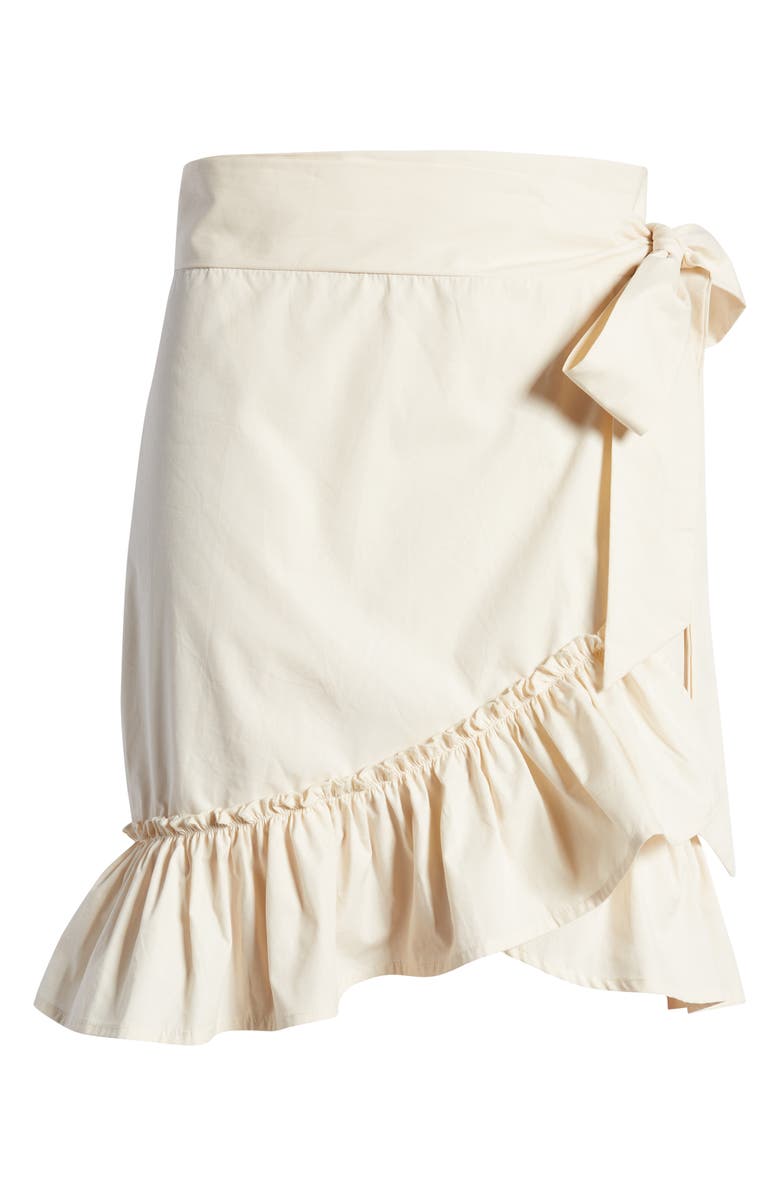 Amy Lynn High Waist Wrap Miniskirt, Alternate, color, Oatmeal