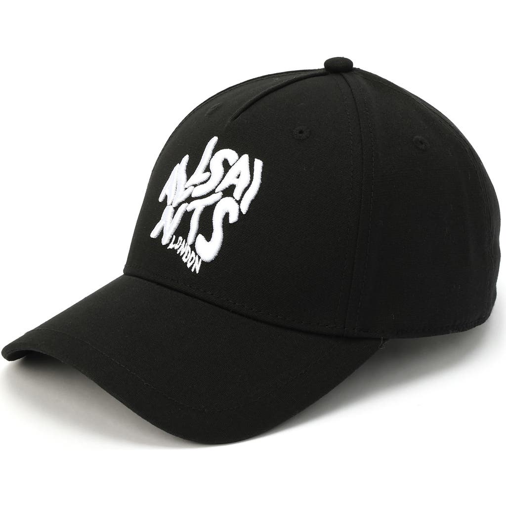 Allsaints Orlando Logo Baseball Cap In Black