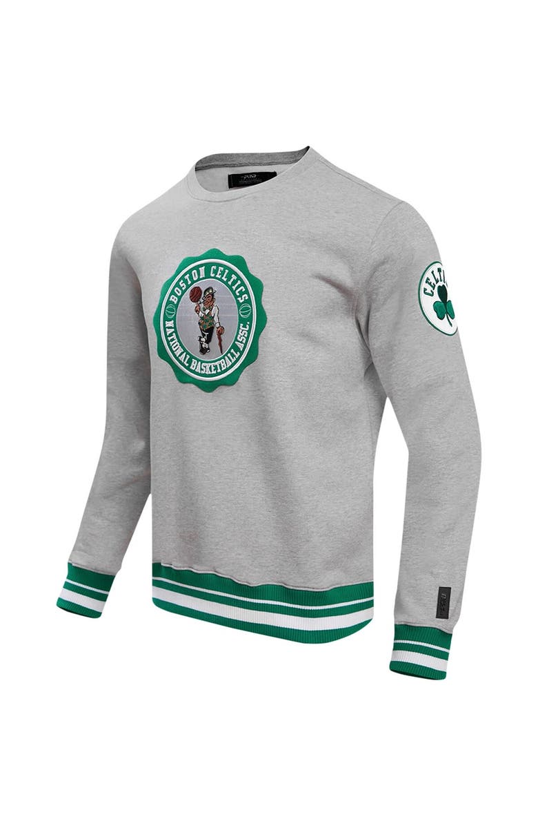 PRO STANDARD Men's Pro Standard Heather Gray Boston Celtics Crest Emblem Pullover Sweatshirt, Alternate, color, 