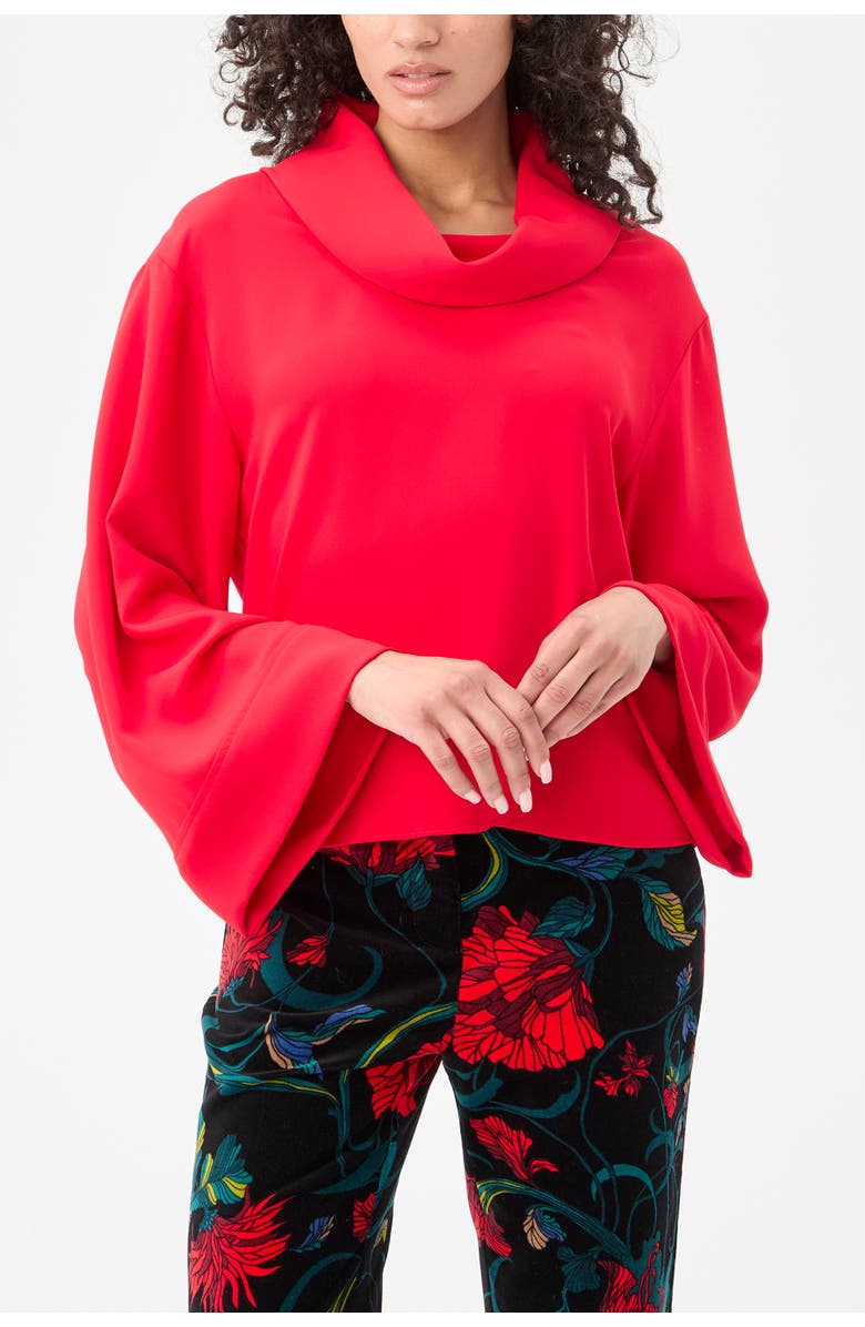 Trina Turk Staged Folded Neckline Top, Main, color, Moulin Rouge