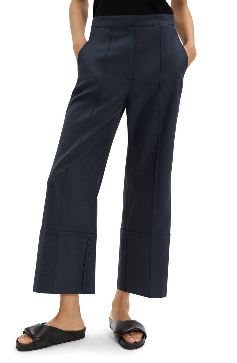 Theory City Cuffed Crop Pants, Alternate, color, Nocturne Navy