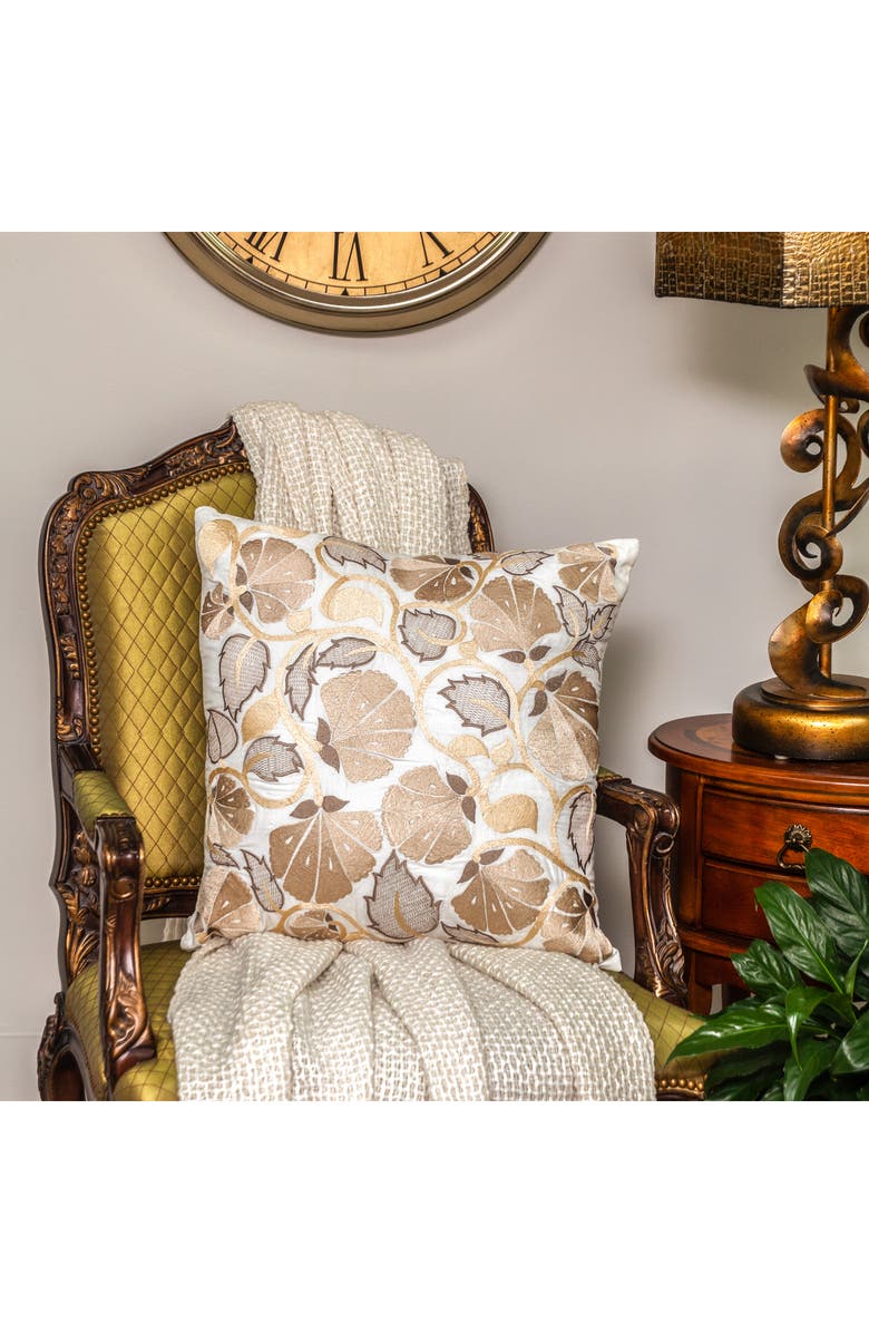 PARKLAND COLLECTION Cassidy Embroidered Throw Pillow, Alternate, color, White