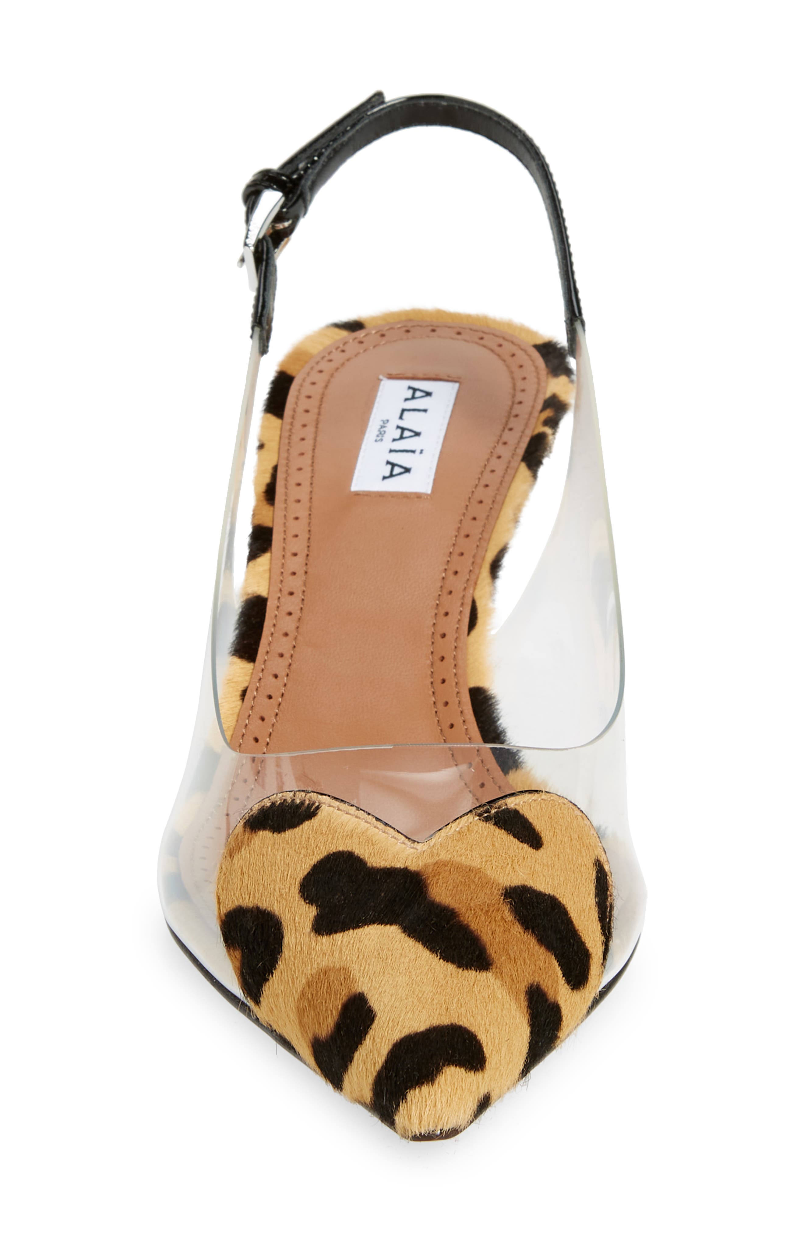 Alaïa The Heart Genuine Calf Hair Pointed Toe Slingback Pump, Alternate, color, 