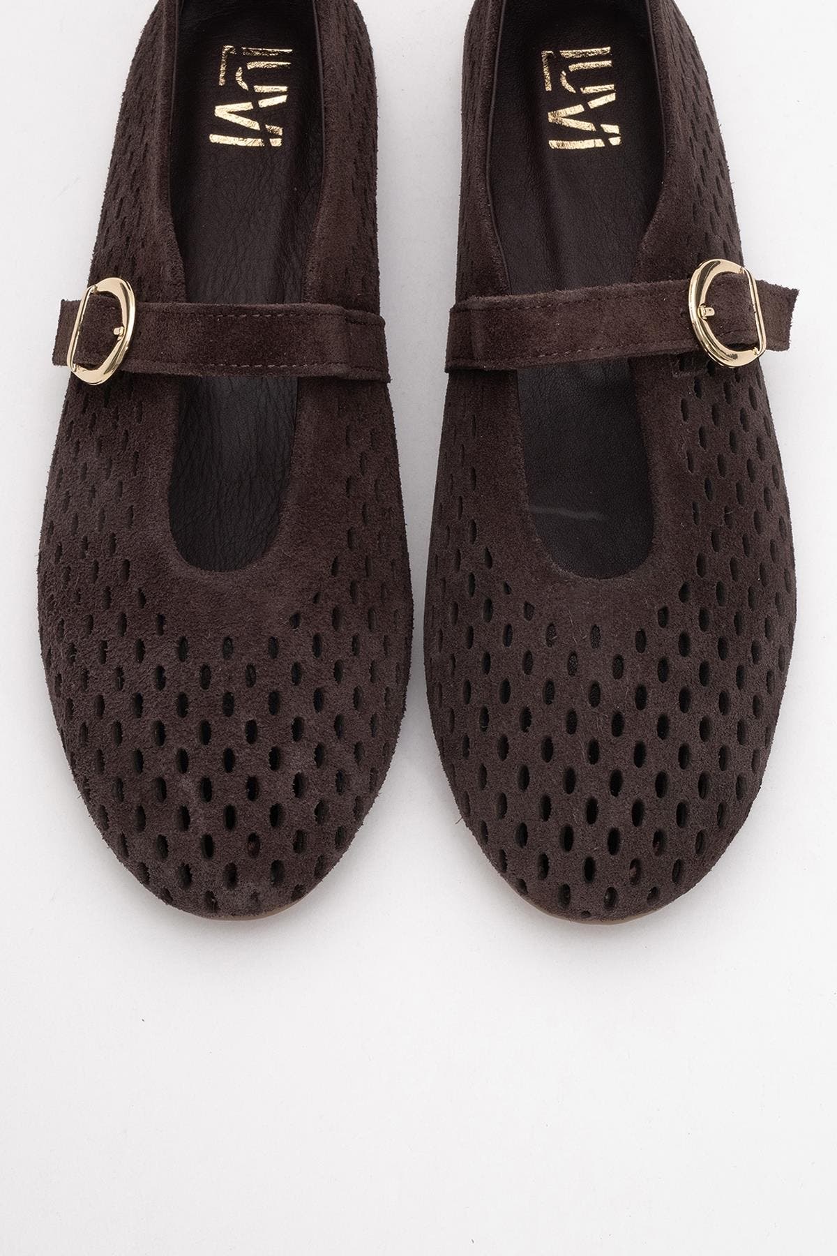 Forever & Always Shoes Arian Leather Ballet Flat, Alternate, color, Brown Suede