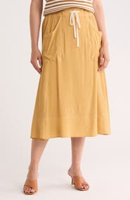 Adrianna Papell Topstitched A-Line Skirt