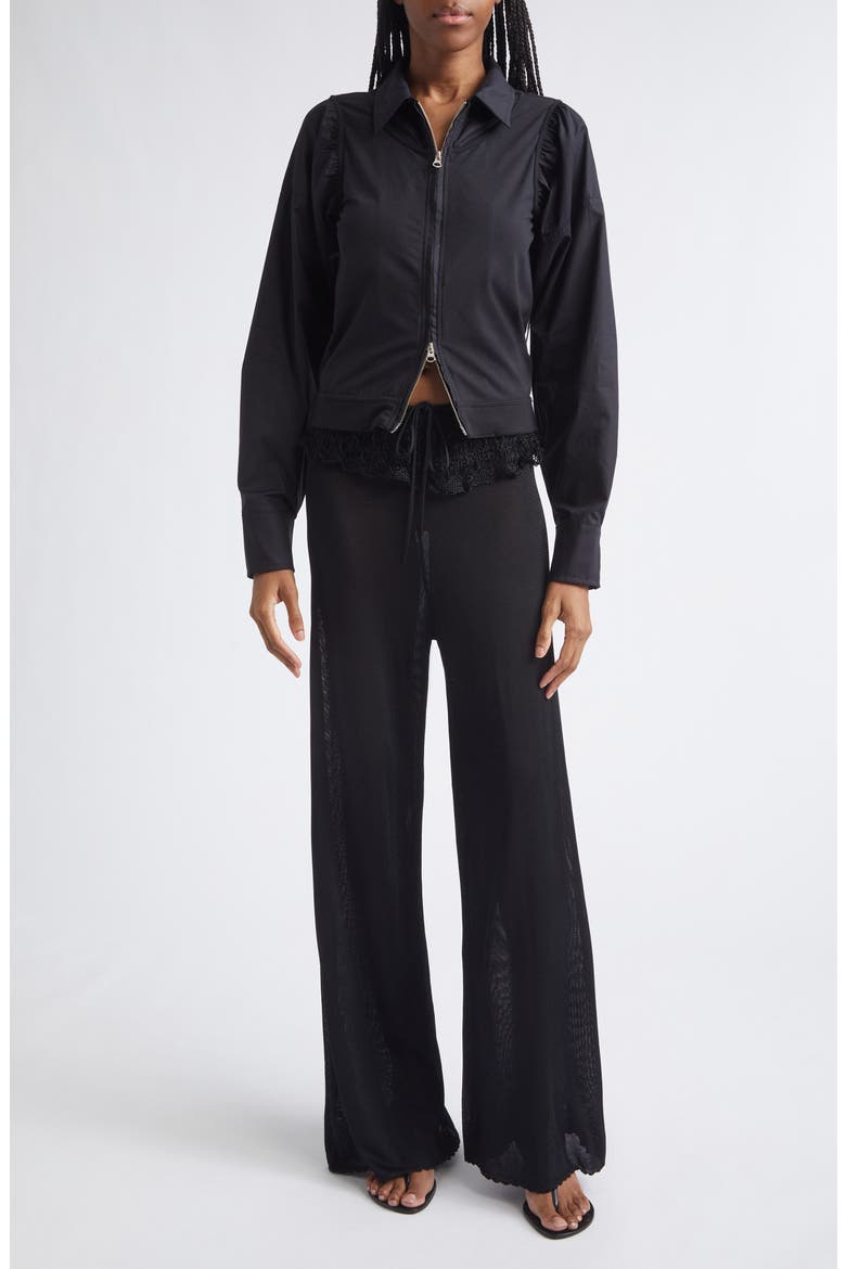 Ash Ruffle Pants, Alternate, color, BLACK