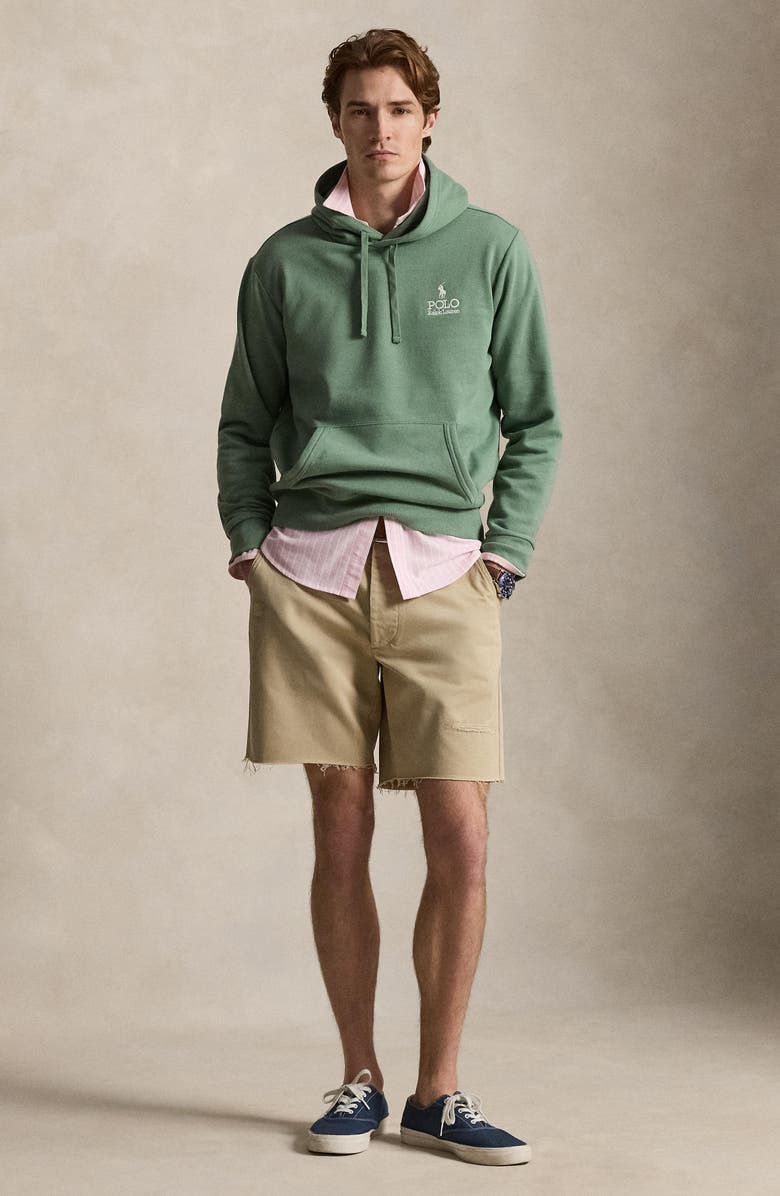 Polo Ralph Lauren Logo Embroidered Cotton Blend Fleece Hoodie, Alternate, color, Fatigue