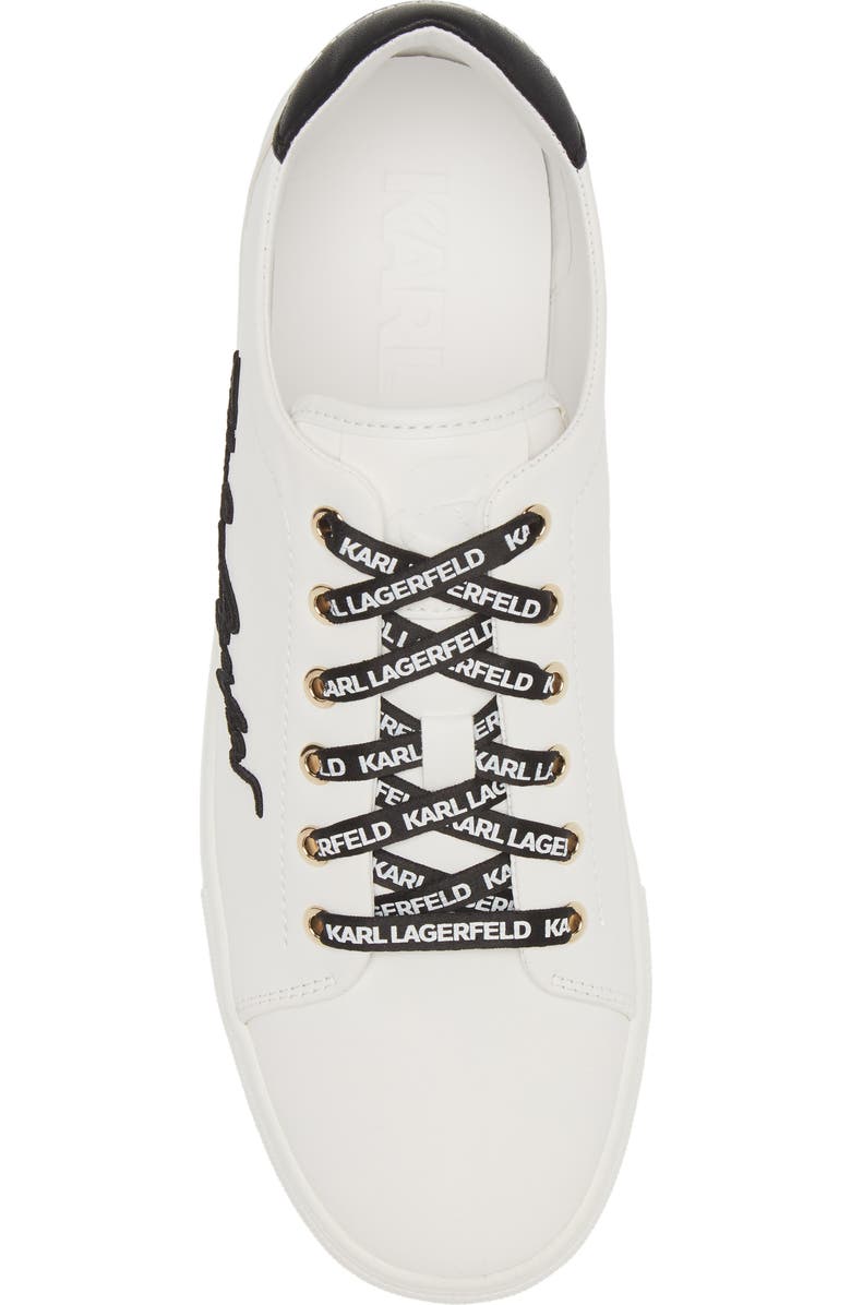 KARL LAGERFELD PARIS Cylie Low Top Sneaker, Alternate, color, Brt Wt/Bk