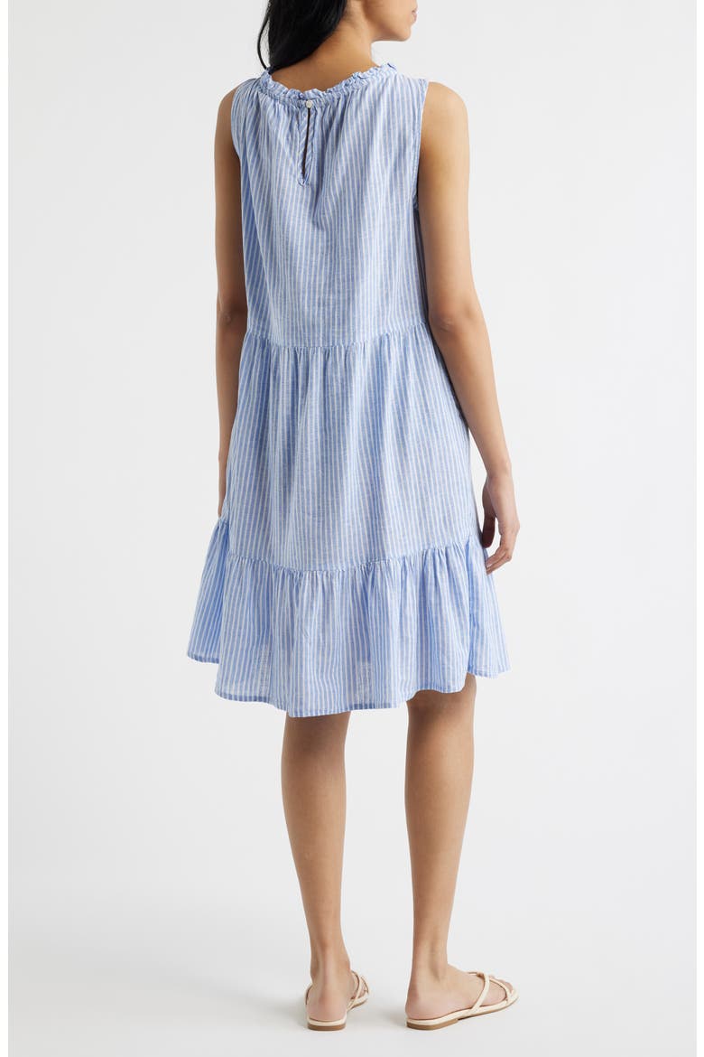 Saison Sleeveless Tiered Linen & Cotton Dress, Alternate, color, ICE FLOW