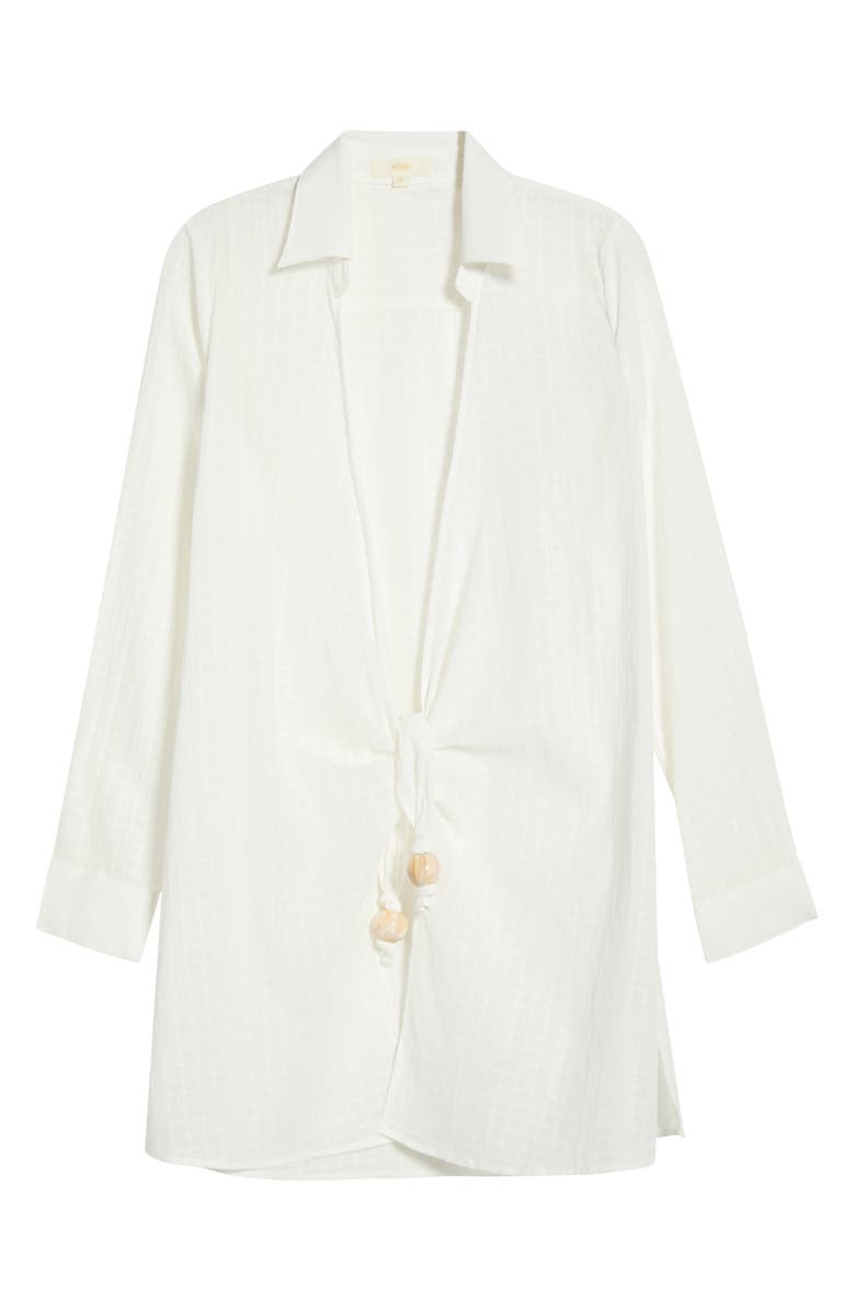 Elan Long Sleeve Semisheer Cotton Cover-Up, Alternate, color, White