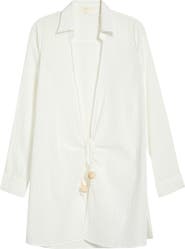 Elan Long Sleeve Semisheer Cotton Cover-Up