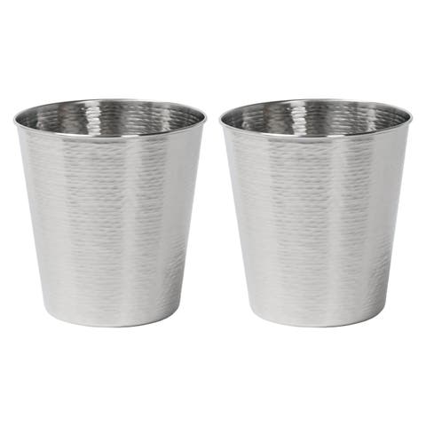 Remi Modern Classic Textured Steel 2 Gal Waste Bin (Set of 2)