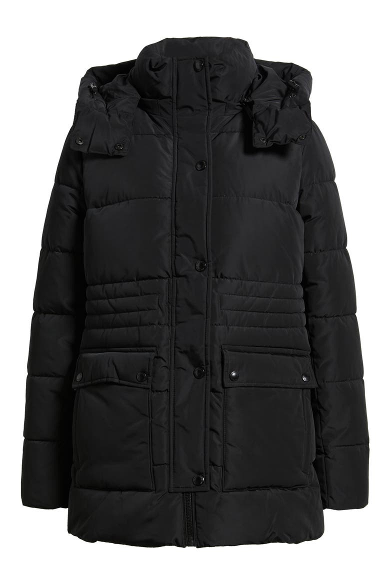 Parka with Removable Hood, Alternate, color, BLACK