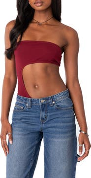 EDIKTED Indy Cutout Strapless Bodysuit