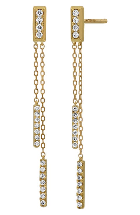Diamond Chain Drop Earrings
