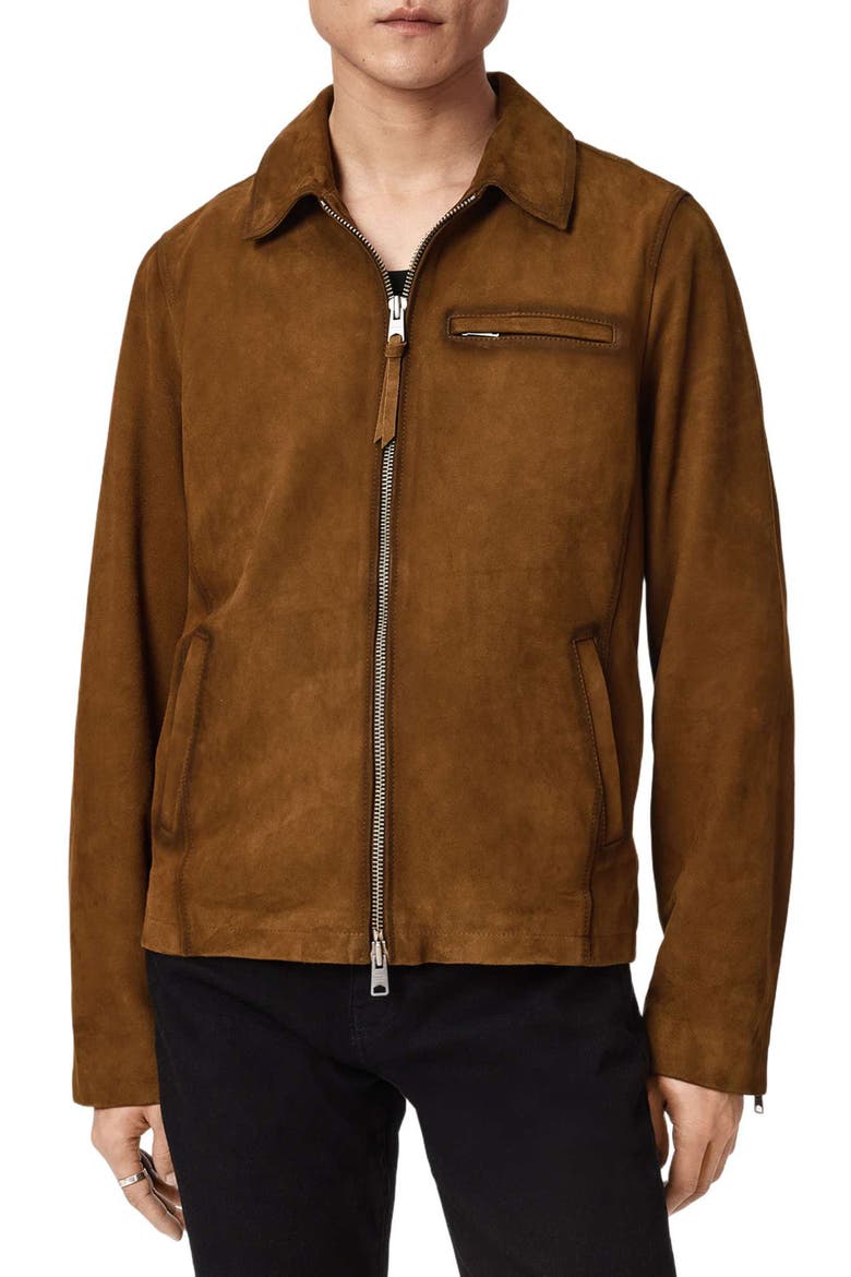 Ashwood Suede Jacket, Main, color, TAN BROWN