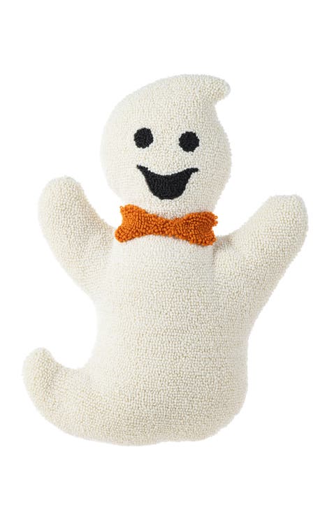 Halloween Hooked Ghost Skeleton Cat Shaped Pillow