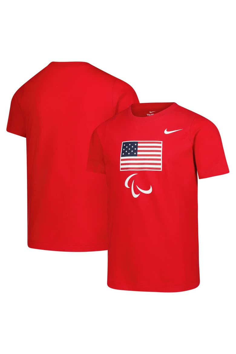 Youth Nike  Red U.S. Paralympics Core T-Shirt, Alternate, color, Red