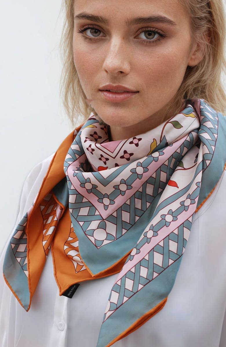 Jessie Zhao New York Double Sided Silk Scarf of Tropical Love, Alternate, color, 