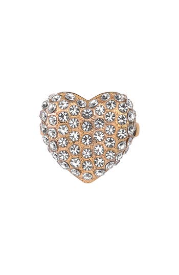 Laundry By Shelli Segal Pavé Heart Cocktail Ring In Gold