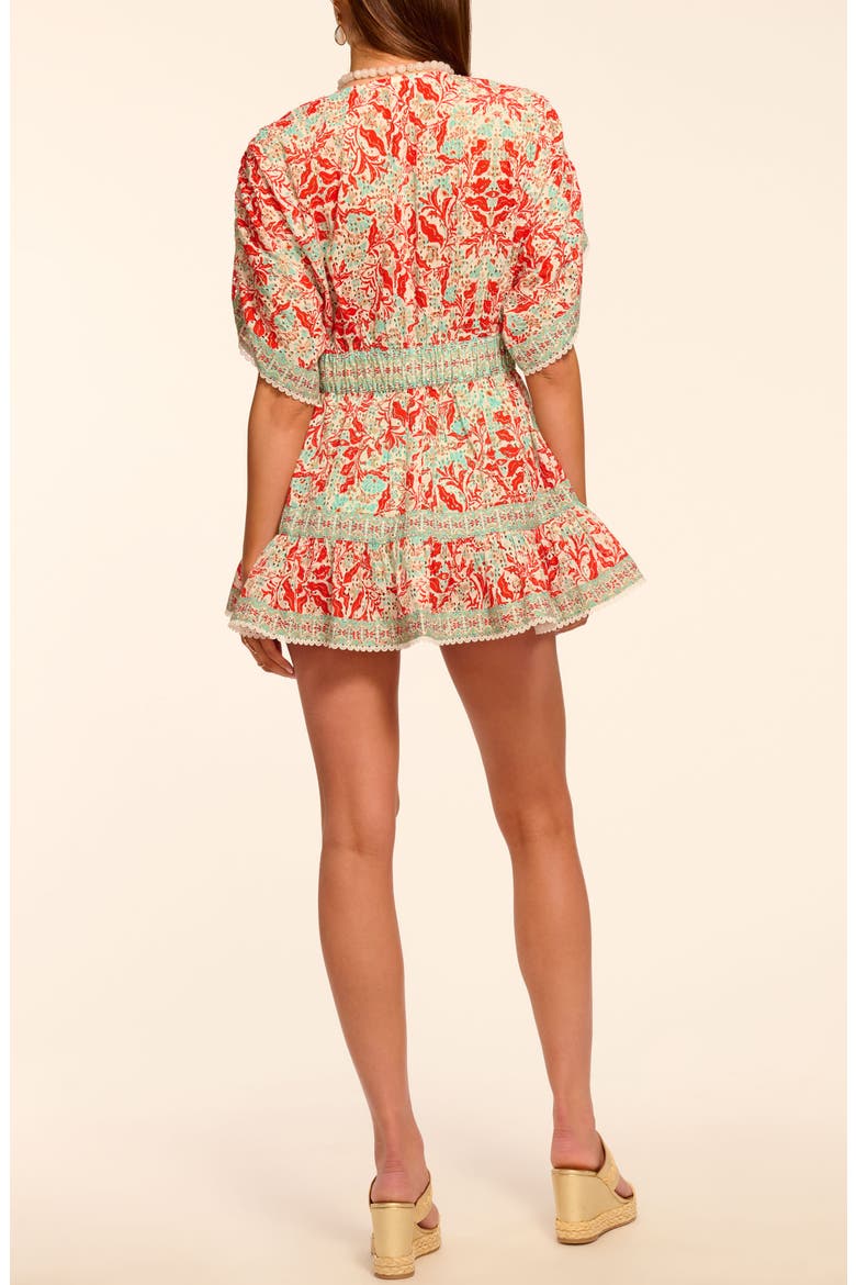 Margo Eyelet Embroidered Cover-Up Minidress, Alternate, color, FLAME COMBO