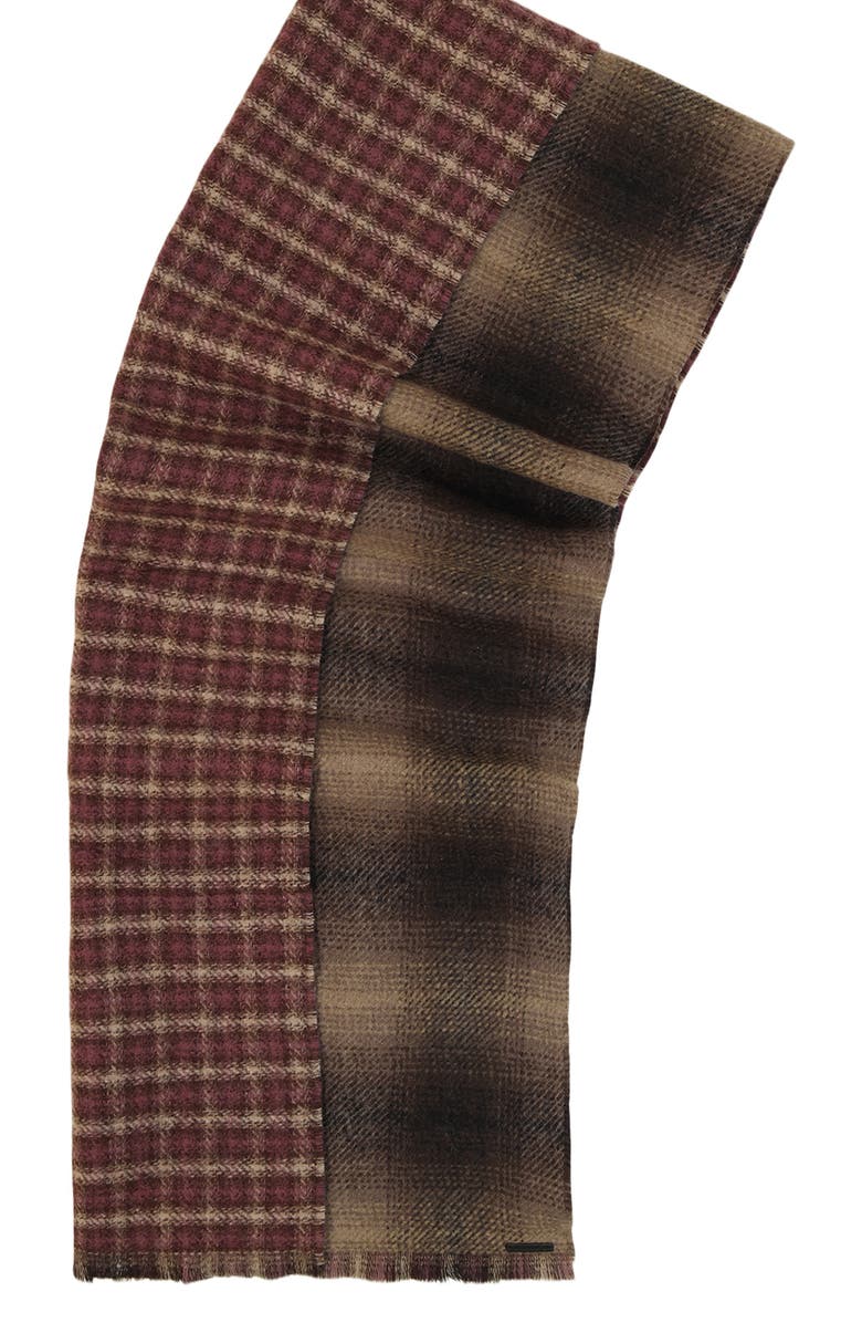 AllSaints Reversible Check Scarf, Alternate, color, Black