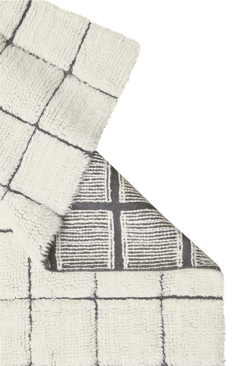 Woolable Rug Runner  Mosaic, Alternate, color, Natural Wool, Canvas Dark Grey