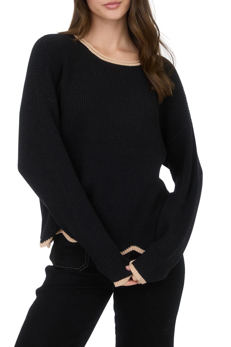 Wavy Sweater, Main, color, BLACK