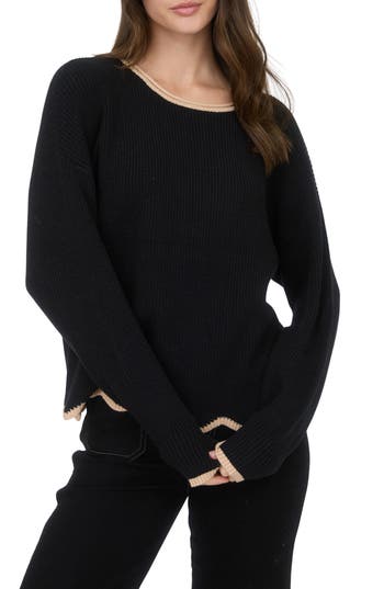 Blu Pepper Wavy Sweater In Black