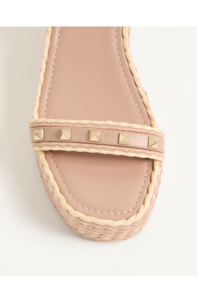 Valentino Rockstud Ankle Strap Espadrille Platform Sandal, Alternate, color, Rose