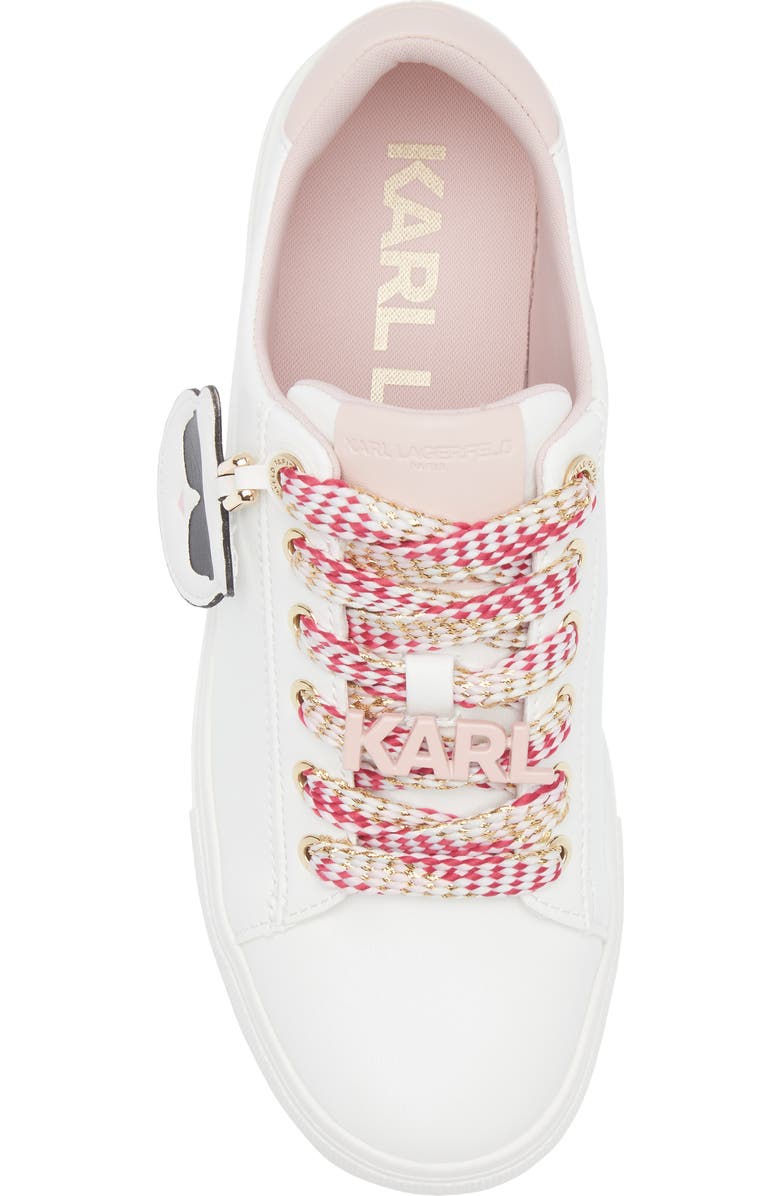 KARL LAGERFELD PARIS Capree Karl Choupette Low Top Sneaker, Alternate, color, White/ Blush Combo
