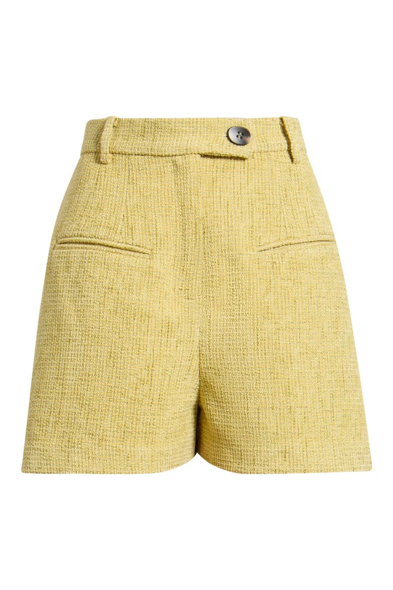 High Waist Tweed Shorts, Alternate, color, CHARTREUSE