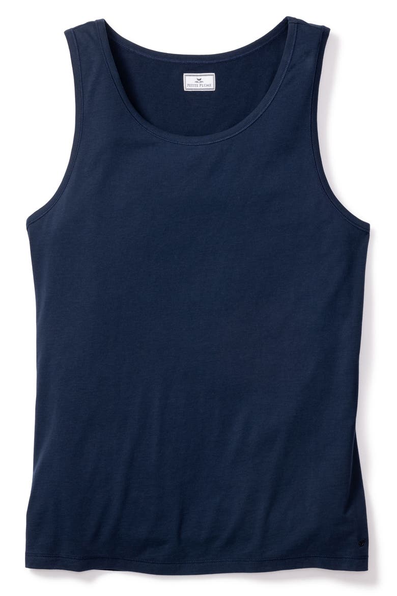 Pima Cotton Sleep Tank Top, Alternate, color, NAVY