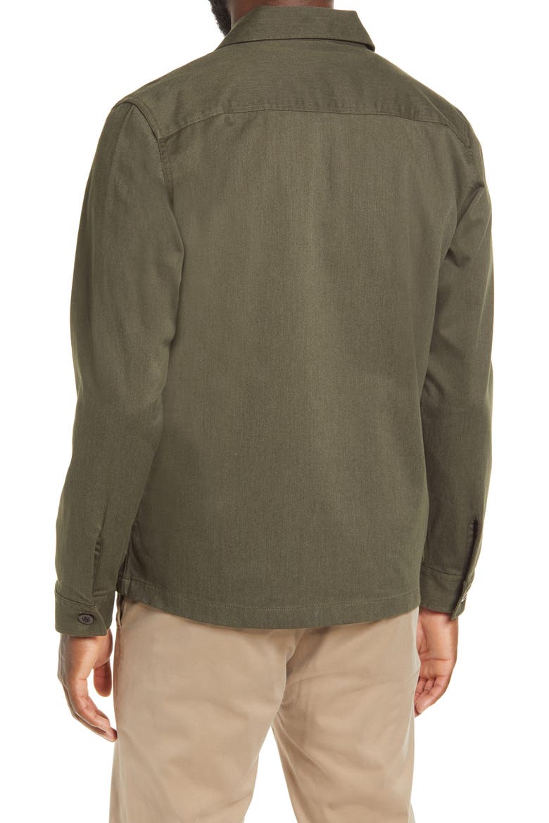 Pete Slim Fit Solid Shirt Jacket, Alternate, color, DARK ARMY