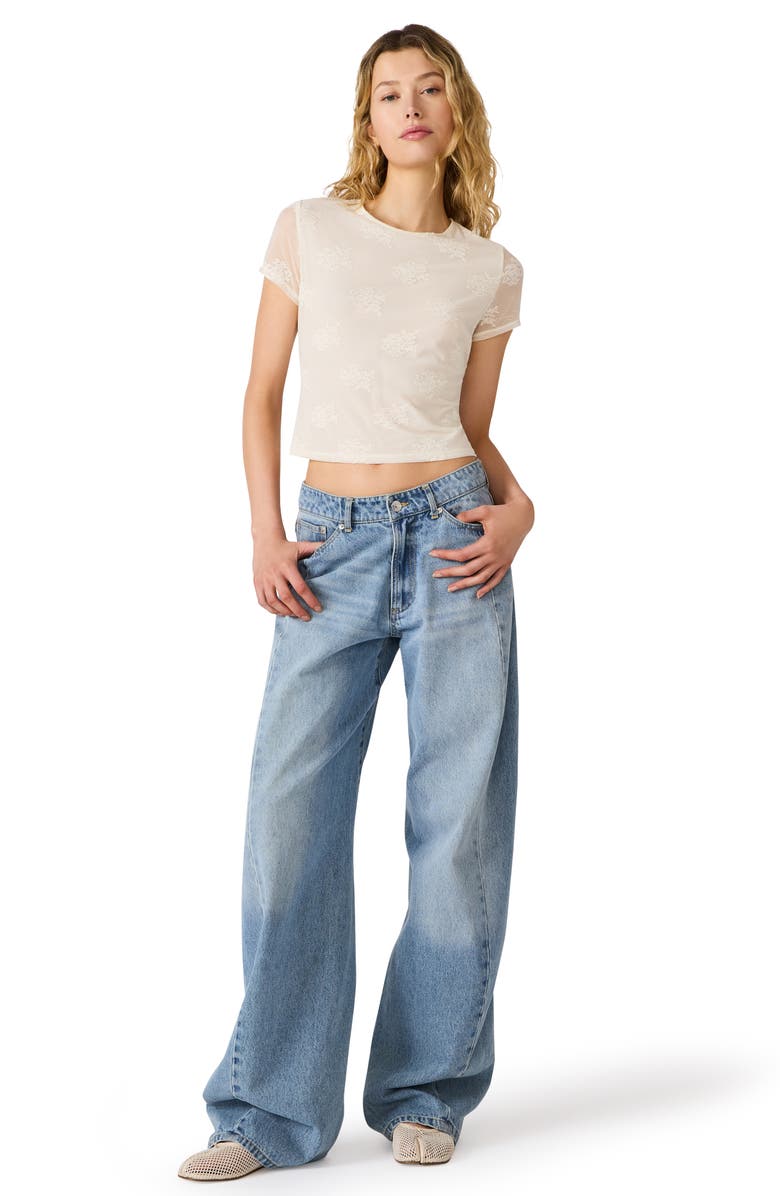 Steve Madden Peyton Mesh & Lace Top, Alternate, color, Antique