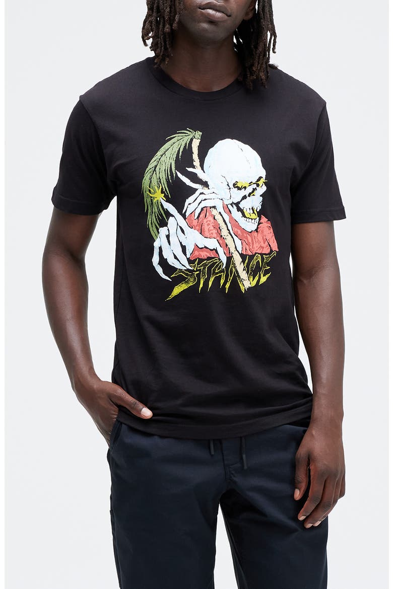 Palm Slayer Cotton Graphic T-Shirt, Main, color, BLACK