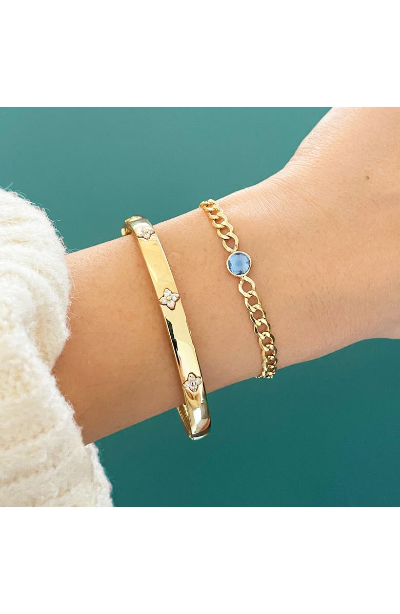 The Lovery Fine Jewelry Blue Topaz Curb Bracelet, Alternate, color, Blue Topaz