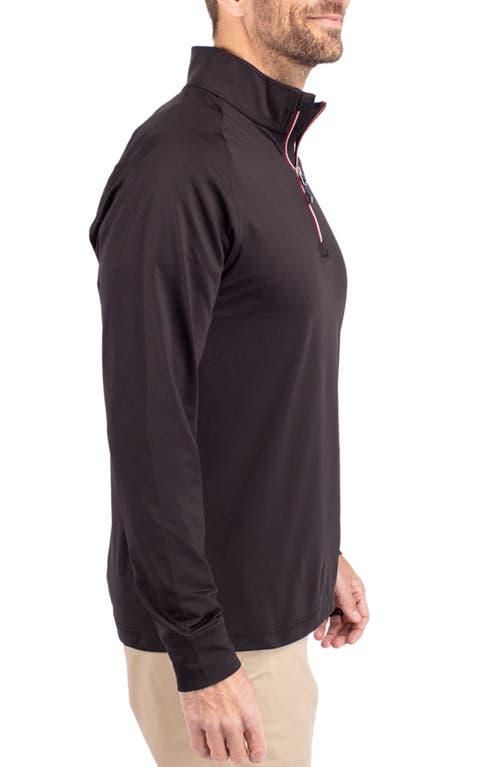 Cutter & Buck Adapt Knit Quarter Zip Pullover In Brown