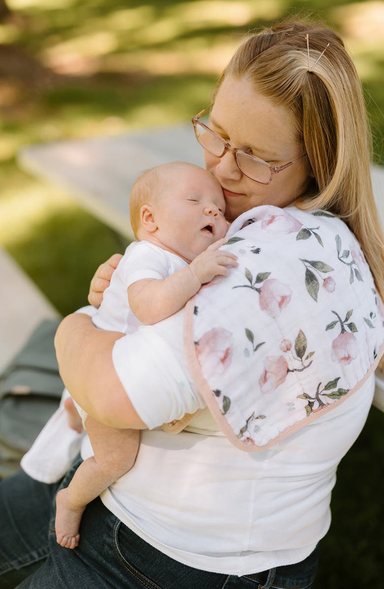 little unicorn Organic Cotton Muslin Burp Cloth, Alternate, color, Watercolor Floret