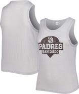 SOFT AS A GRAPE Women's Soft as a Grape Gray San Diego Padres Plus Size High Neck Tri-Blend Tank Top