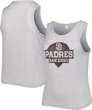 SOFT AS A GRAPE Women's Soft as a Grape Gray San Diego Padres Plus Size High Neck Tri-Blend Tank Top