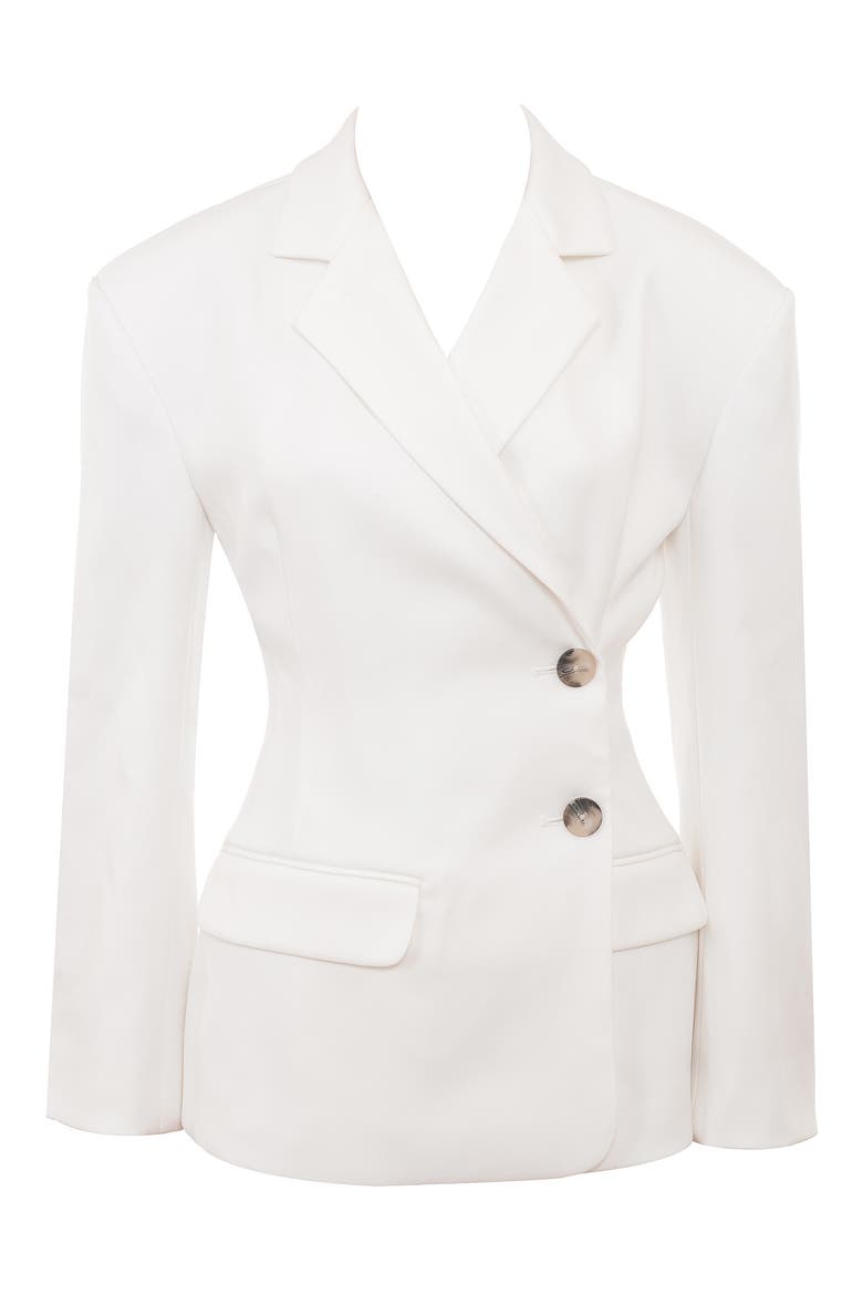 Hudson Side Button Blazer, Alternate, color, WHITE