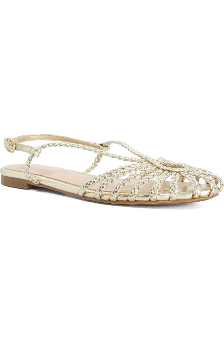 Dune London <p>Hoopla Flat Sandal (Women)</p>, Main, color, Gold