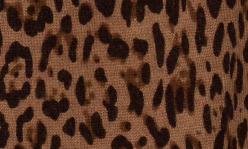 Sofia Cashmere Leopard Print Wool & Cashmere Blend Cardigan In Brown