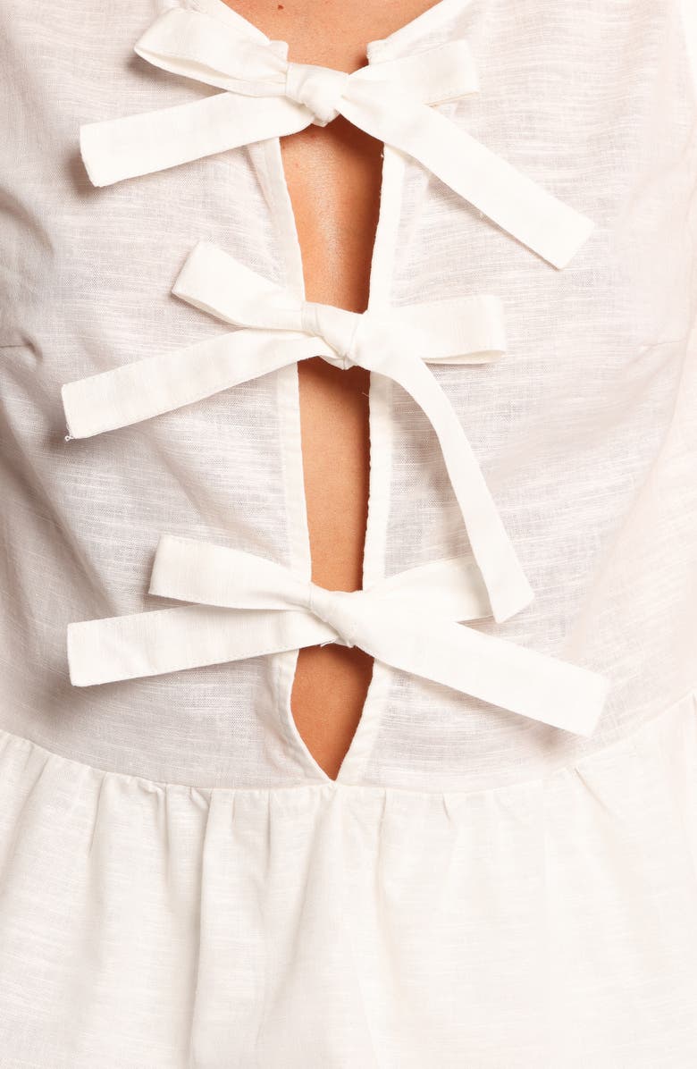 Petal & Pup Graciana Cotton & Linen Tie Front Tank & Shorts Set, Alternate, color, White