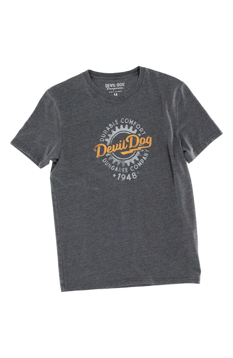 Devil-Dog Dungarees Gear Graphic T-Shirt, Alternate, color, Dark Heather Grey