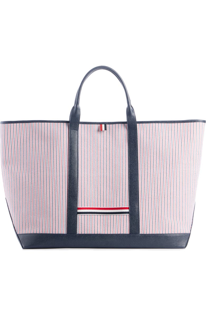 Thom Browne Large Tool Canvas & Leather Tote, Main, color,